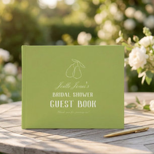 Perfect Pear Modern Custom Bridal Shower Foil Guest Book