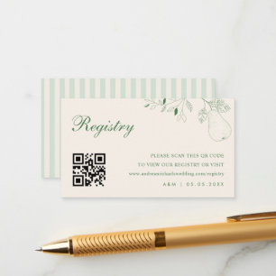 Perfect Pear Qr Code Wedding Gift Registry Enclosure Card