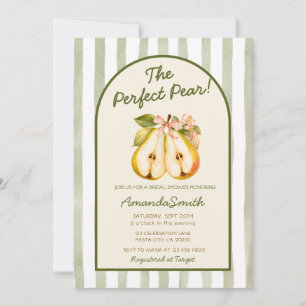 Perfect Pear Sage Green Bridal Shower Invitation