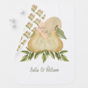 Perfect Pear Twin Baby Blanket with Custom Names