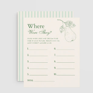 Perfect Pear Where Were They Bridal Shower Game