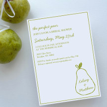 "Perfect Pear" Whimsical Hand Drawn Bridal Shower