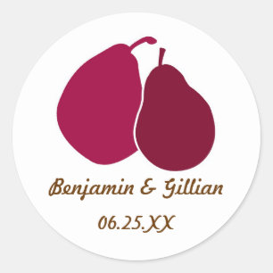 Perfect pear wine red wedding favor name tag label