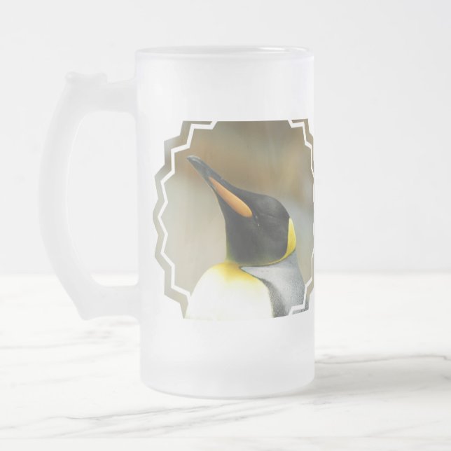Perfect Penguin Frosted Glass Beer Mug (Left)
