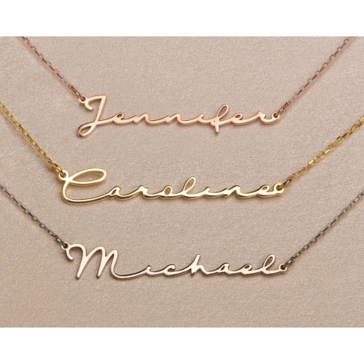 Perfect Person's Name Gold-Plated Necklace (Front)