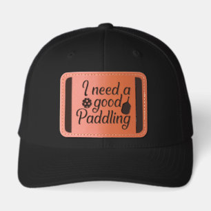 Perfect Pickleball Gift I Need A Good Paddling Leather Patch Hat