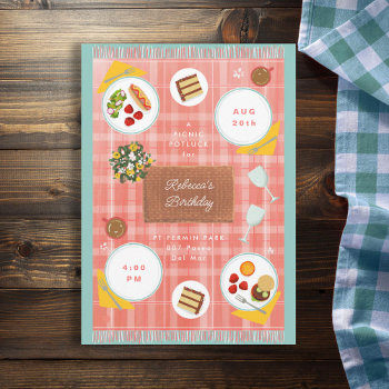 Perfect Picnic Spring Summer Birthday Invitation by beckynimoy at Zazzle
