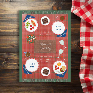 Perfect Picnic Spring Summer Birthday Invitation