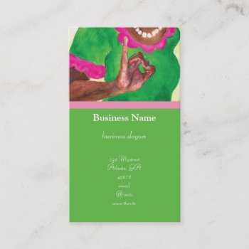 Perfect Pink And Green Ladies Cards by dawnfx at Zazzle