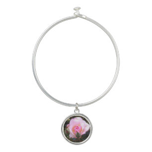 Perfect pink English Rose bangle charm Bracelet