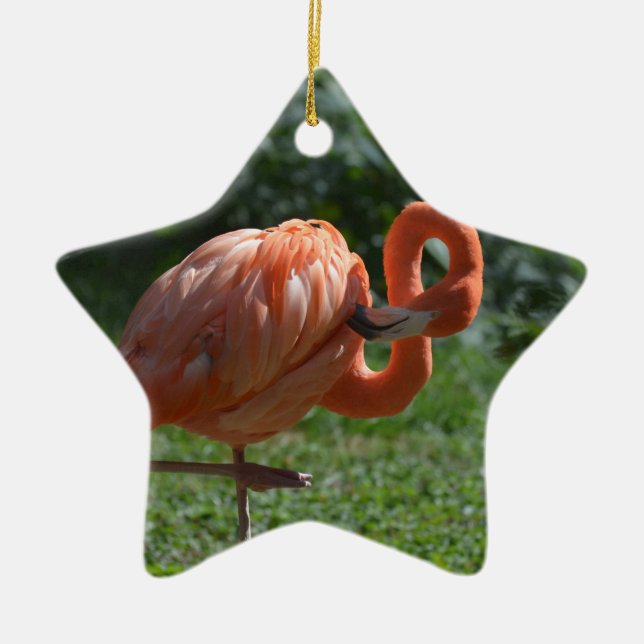 Perfect Pink Flamingo Ceramic Ornament (Front)