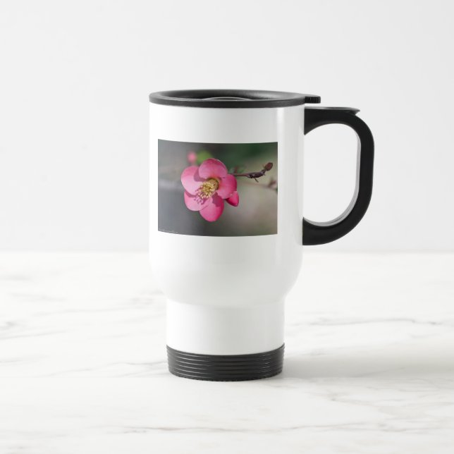 Perfect Pink Flowering Quince Travel Mug (Right)