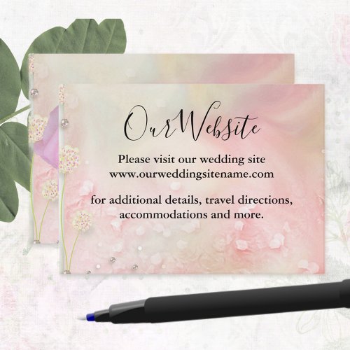 Perfect Pink Roses Wedding Website Enclosure Card