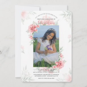Perfect Pink Watercolor Photo Invitation