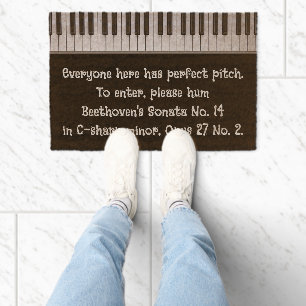 Perfect Pitch, Piano keyboard , personnalizable Fiber Doormat