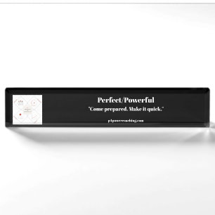 Perfect/Powerful Black Acrylic Desk Plaque Name Plate