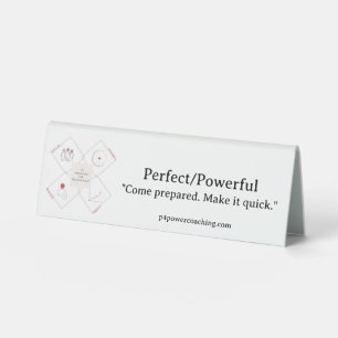 Perfect/Powerful Plastic Desk Plaque Table Tent