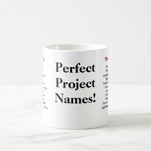 Perfect Project Names - To Suit All Budgets! Coffee Mug (Center)