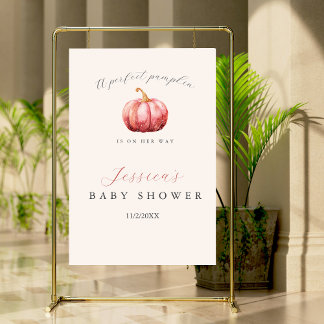 Perfect Pumpkin Baby Shower Welcome Sign