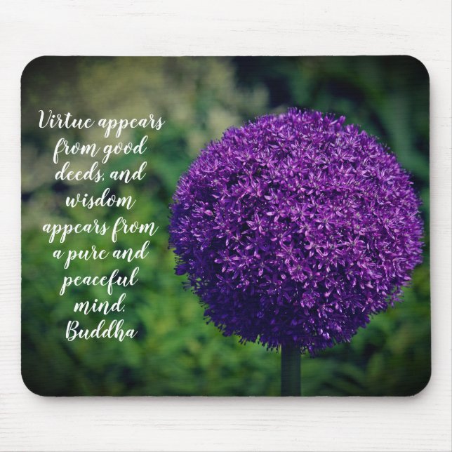 Perfect Purple Allium Flower Motivational Quote Mouse Pad (Front)