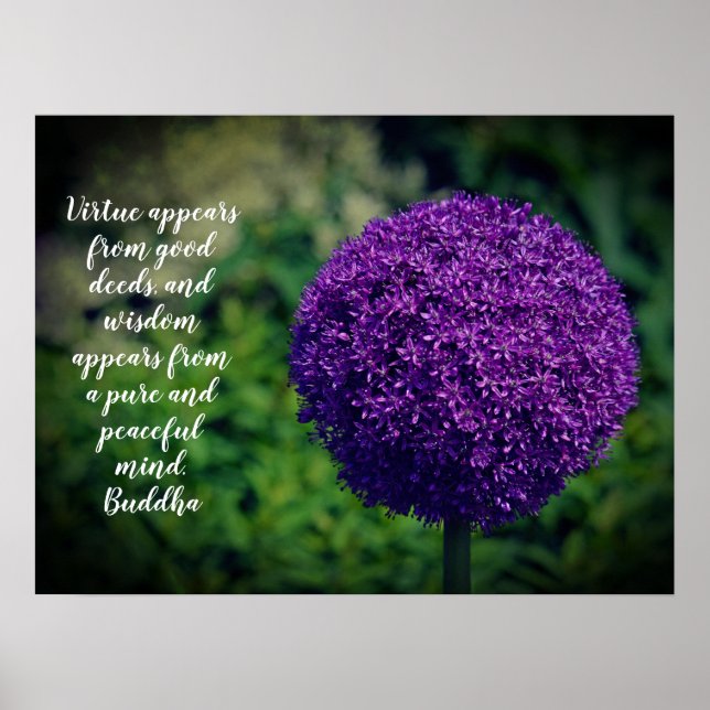 Perfect Purple Allium Flower Motivational Quote Poster (Front)