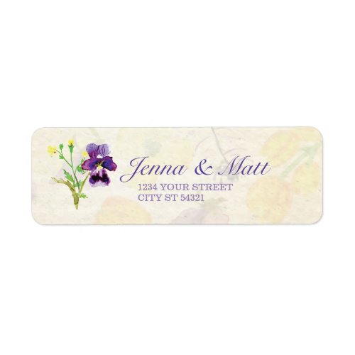 Perfect Purple Pansies Address Labels