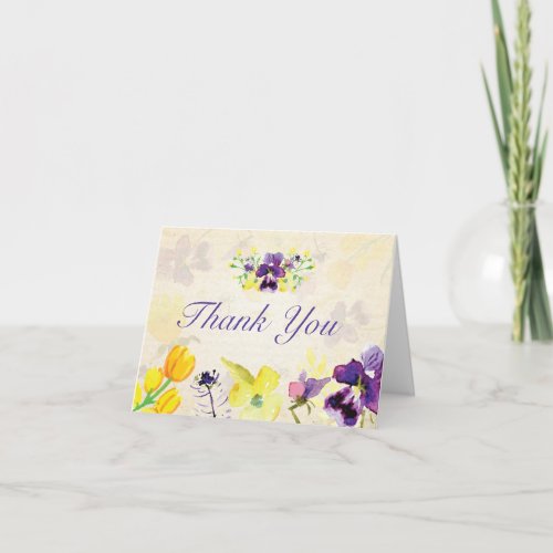 Perfect Purple Pansies Thank You Cards