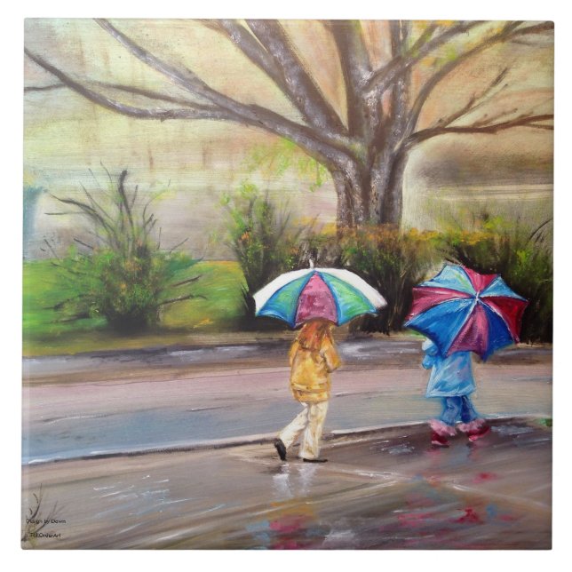 "Perfect Rainy Day" ceramic tile (Front)
