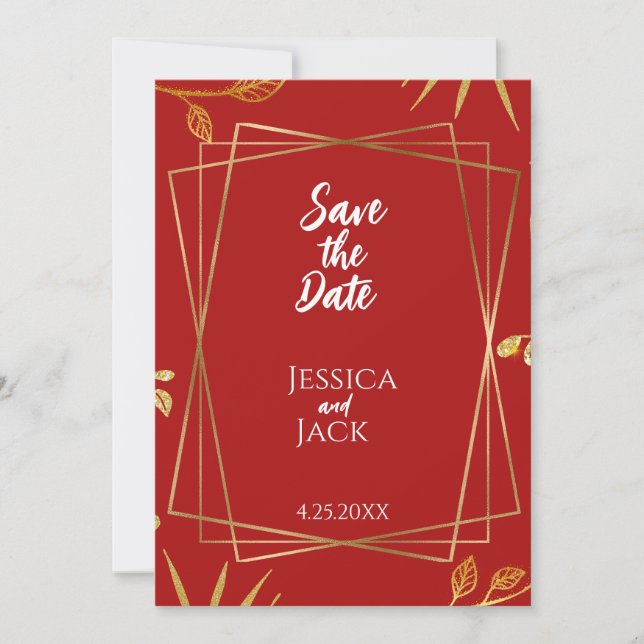 Perfect Red Save the Date Wedding Invitation (Front)