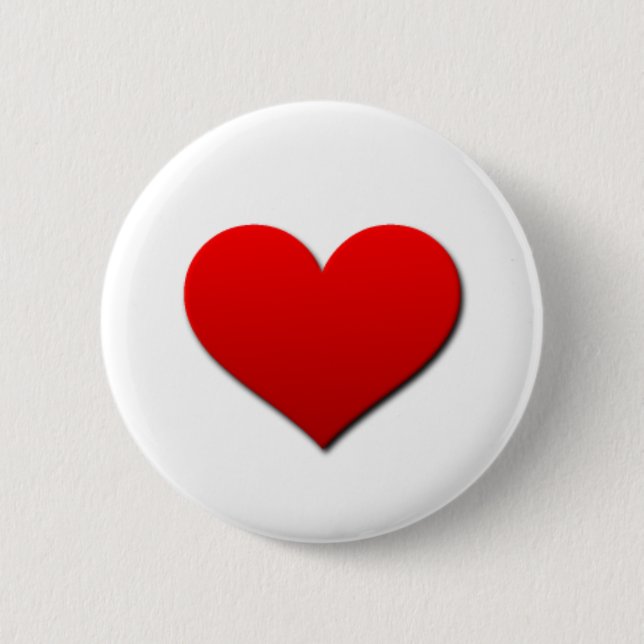 Perfect Red Valentine Heart Button (Front)
