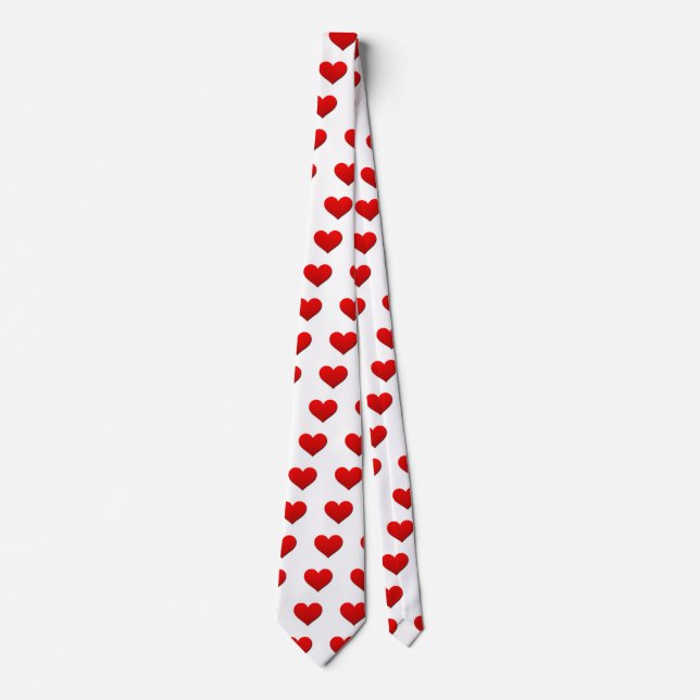 Perfect Red Valentine Heart Neck Tie (Front)