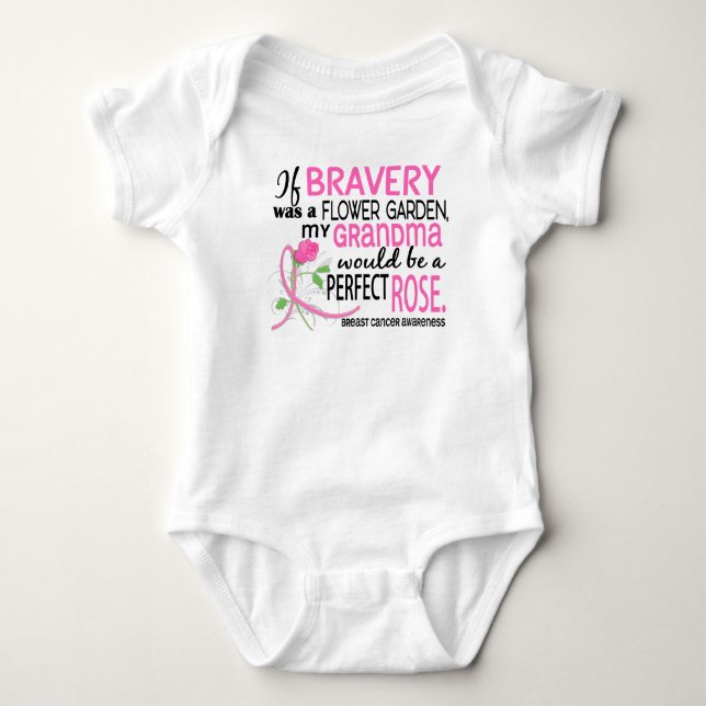 Perfect Rose 2 Grandma Breast Cancer Baby Bodysuit (Front)