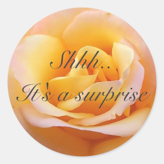 Perfect Rose - Shh. It's a surprise Classic Round Sticker (Front)