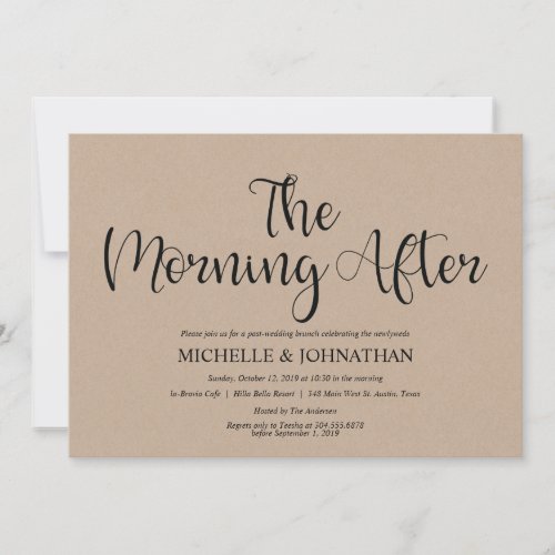 Perfect Rustic Kraft Post Wedding Brunch Invites