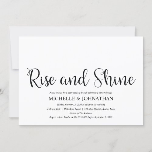 Perfect Rustic Post Wedding Brunch Prompts Invitation