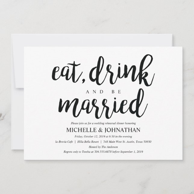 Perfect Rustic Wedding Rehearsal Dinner Invites (Front)