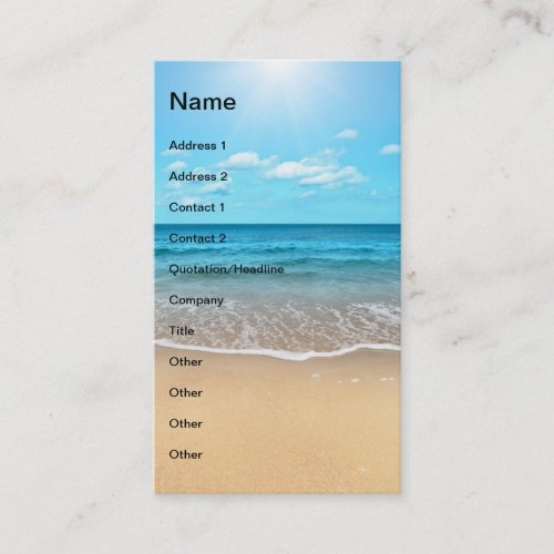 Perfect Sandy Beach Business Card
