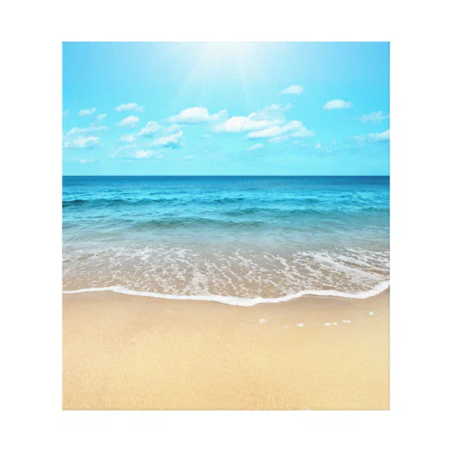 Perfect Sandy Beach Canvas Print | Zazzle