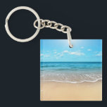 Perfect Sandy Beach Keychain<br><div class="desc">Perfect sandy beach in hot summer day</div>