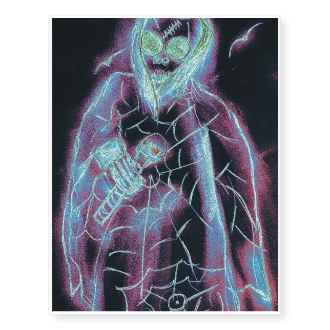 perfect scary skeleton temporary tattoos (Front)