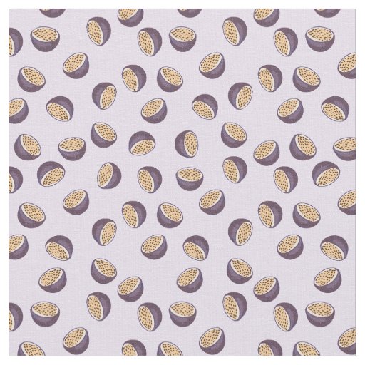 Perfect seamless passion fruits pattern purple fabric