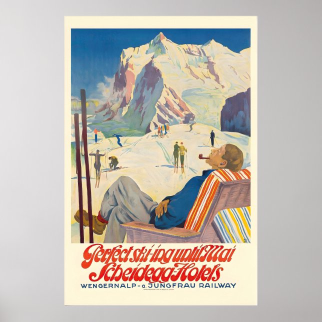 Perfect Skiing Until Mai Scheidegg Hotels Jungfrau Poster (Front)