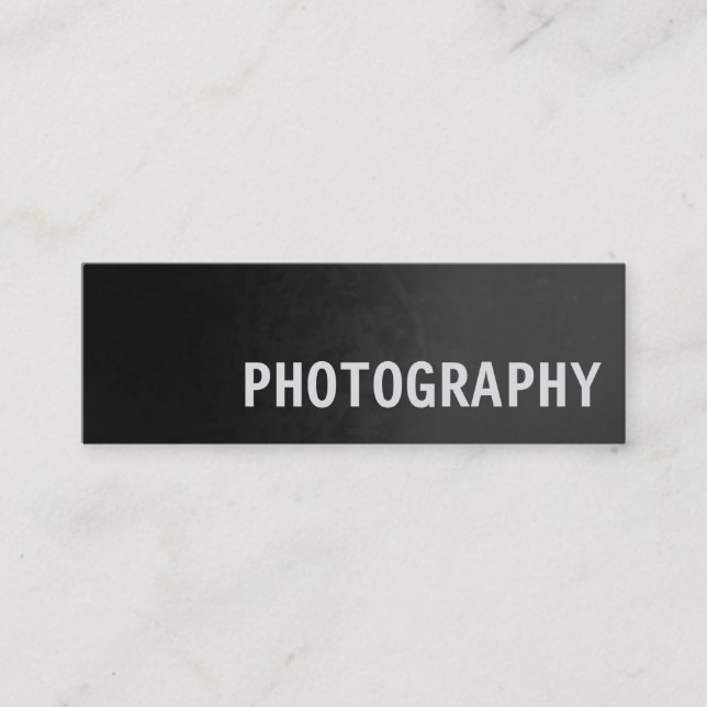 Perfect Slim Grey Photography Artist Mini Business Card (Front)