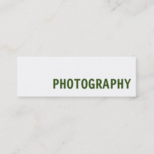 Perfect Slim Grey White Green Photography Artist Mini Business Card