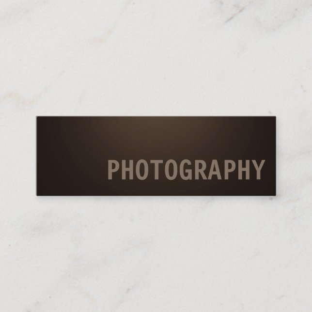 Perfect Slim Sepia Brown Photographer Artist Mini Business Card (Front)