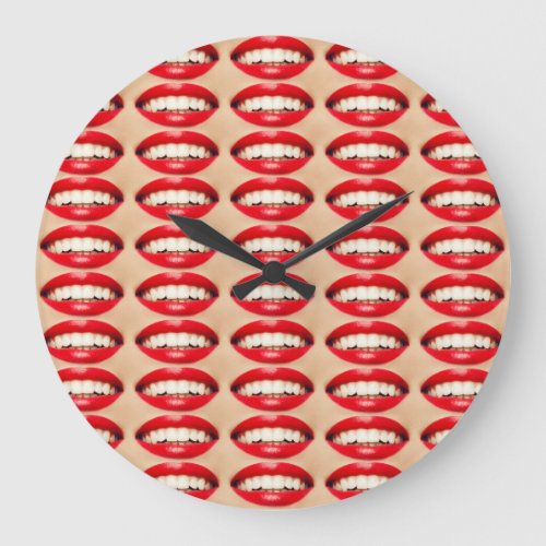Perfect Smile Femme Fatale Pop_art Large Clock