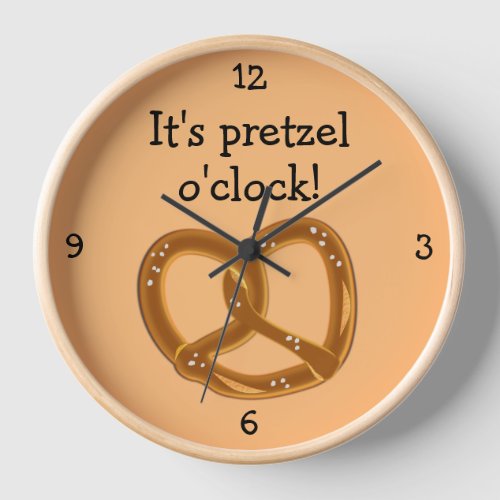 Perfect Soft Bread Pretzel Twist custom text Clock