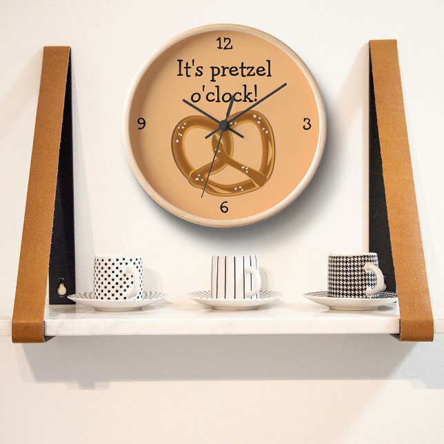 Perfect Soft Bread Pretzel Twist (custom text) Clock (Creator Uploaded)