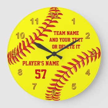 Perfect Softball Senior Night Gifts Personalized Large Clock by LittleLindaPinda at Zazzle