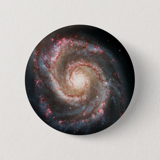 Perfect Spiral Galaxy Eliptical Galaxy Print Space Pinback Button (Front)